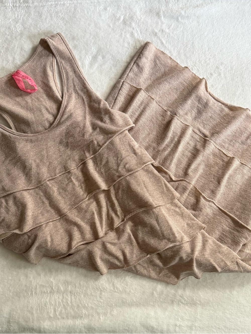 Forever 21 Women's Tiered Ruffle Tank Top - Light Brown